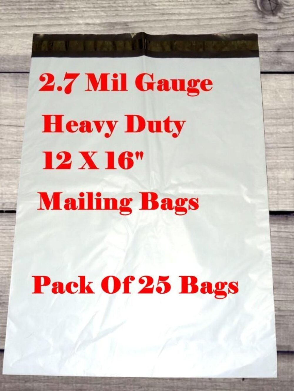 Poly Mailing Shipping Bags 12 X 16" 2.7 Mil Extra Heavy Duty Pack Of 25
